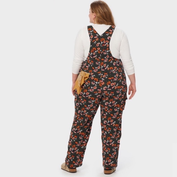 NWT Duluth 1X x31L  Heirloom Gardening Bib Overalls Black Cornflowers Farm Bibs - Picture 9 of 9